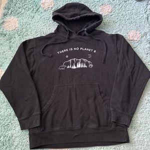 There Is No Planet B Sweatshirt Hoodie Black Terry Pullover Hood S Heavy cotto